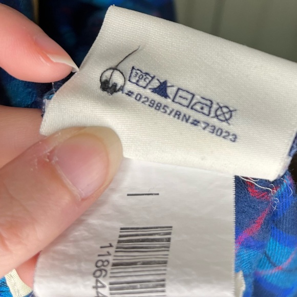 Bluenotes Blue and Red Soft Flannel Plaid Button Up Cozy - Picture 4 of 5